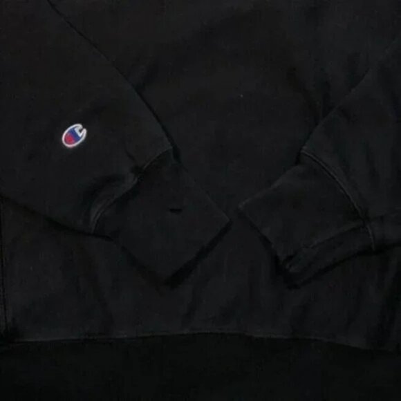 Champion Reverse Weave Hoodie Size Medium Vintage Black Long Sleeve Unisex - Picture 4 of 4